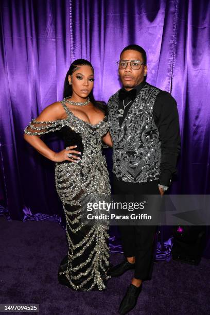 Ashanti and Nelly attend 3rd Annual Birthday Ball for Quality Control CEO Pierre "P" Thomas at The Fox Theatre on June 08, 2023 in Atlanta, Georgia.