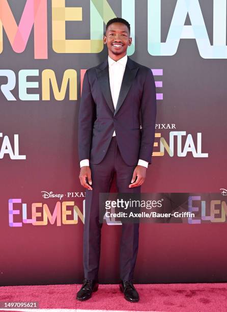 Mamoudou Athie attends the Los Angeles Premiere of Disney Pixar's "Elemental" at Academy Museum of Motion Pictures on June 08, 2023 in Los Angeles,...