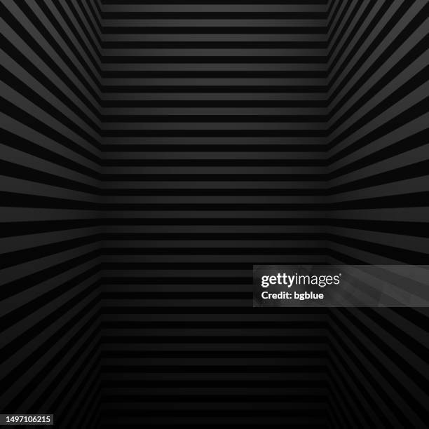 abstract striped background and black gradient - trendy 3d background - futuristic empty room stock illustrations