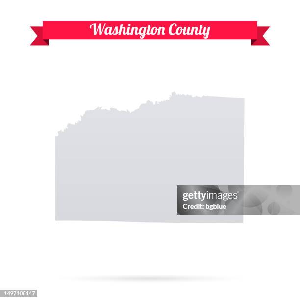 washington county, illinois. map on white background with red banner - nashville stock illustrations