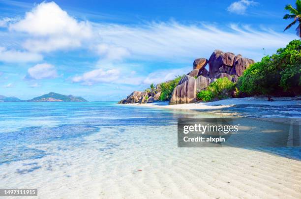 seychelles seascape - seychelles stock pictures, royalty-free photos & images