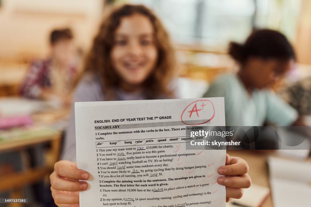 Ich habe ein A auf meiner Prüfung!