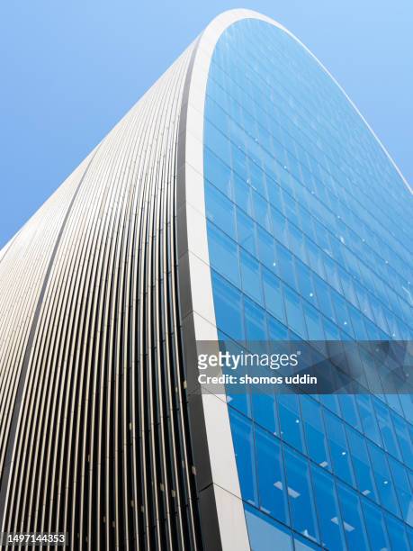 exterior of modern financial building in city of london - financial building stock pictures, royalty-free photos & images
