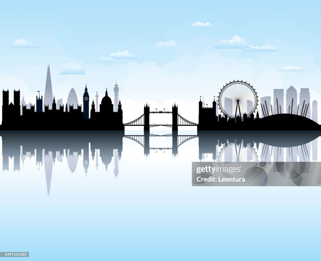 London Skyline Silhouette (All Buildings Are Complete and Moveable)