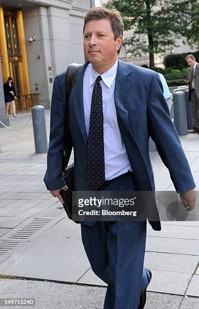 Doug Whitman, founder of Whitman Capital LLC, exits federal court during his trial on insider-trading charges in New York, U.S., on Thursday, Aug. 2,...