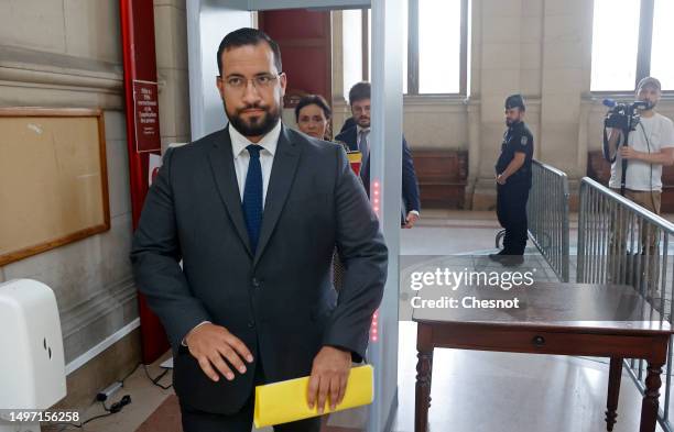 French President's former bodyguard Alexandre Benalla leaves the Paris Court after the first hearing of his appeal trial on June 9, 2023 in Paris,...