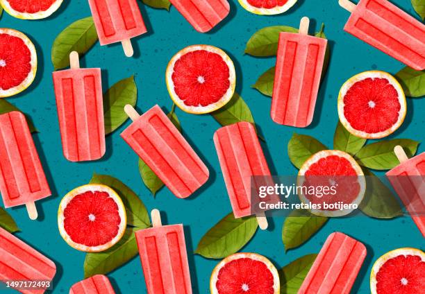 grapefruit popsicles - wassereis mit orangengeschmack stock-fotos und bilder