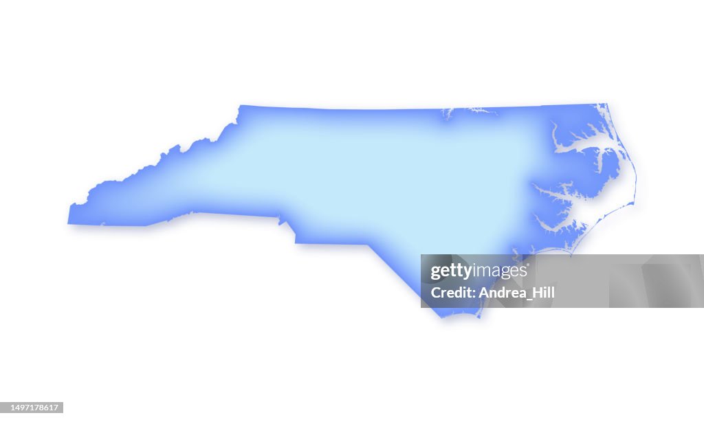 North Carolina Soft Blue Vector Map Illustration
