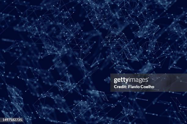 geometric grid plexus - descentralización fotografías e imágenes de stock