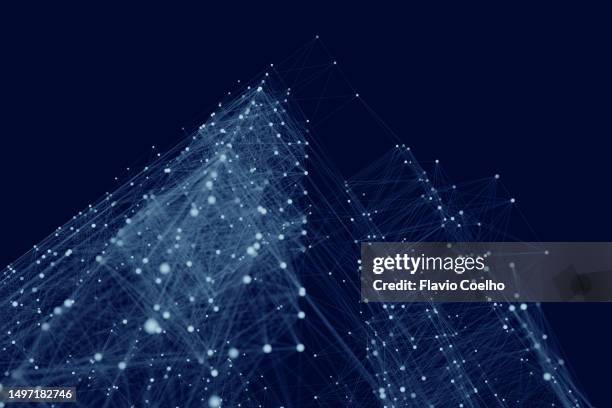 low angle view of a virtual building - wire frame model stock pictures, royalty-free photos & images