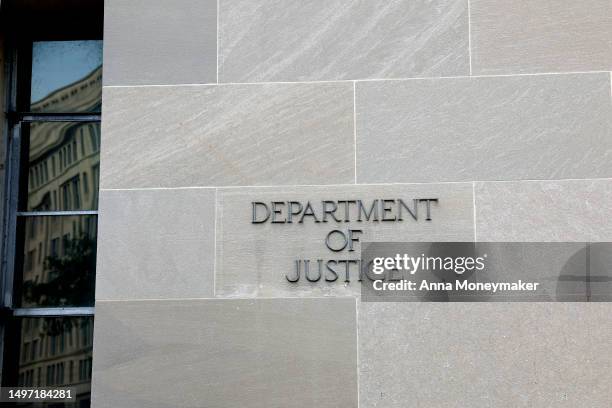 The U.S. Department of Justice is seen on June 09, 2023 in Washington, DC. Yesterday former U.S. President Donald Trump announced on his social media...