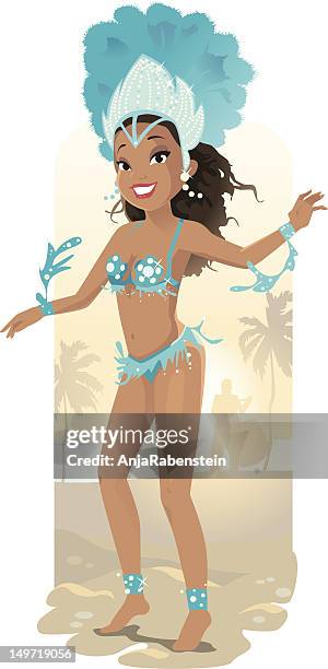 bildbanksillustrationer, clip art samt tecknat material och ikoner med samba dancer - samba