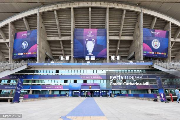 General view outside the stadium ahead of the UEFA Champions League 2022/23 final at Atatuerk Olympic Stadium on June 09, 2023 in Istanbul, Turkey.