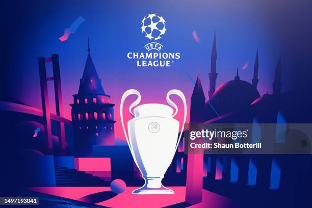 General view outside the stadium ahead of the UEFA Champions League 2022/23 final at Atatuerk Olympic Stadium on June 09, 2023 in Istanbul, Turkey.