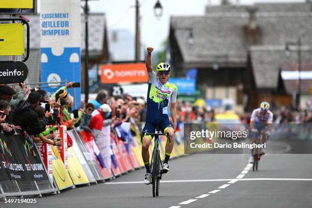 Georg Zimmermann of Germany and Team Intermarché - Circus - Wanty celebrates at finish line as stage winner during the 75th Criterium du Dauphine...