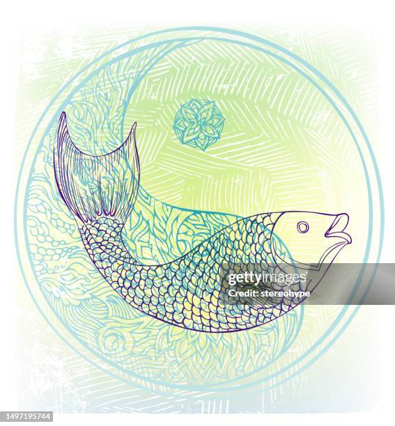Koi Fish Line Koi Fish Line Drawing Photos and Premium High Res Pictures - Getty Images