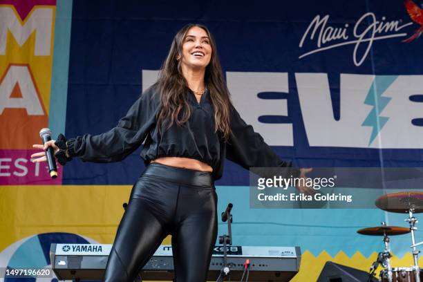 Kaitlyn Bristowe participates in Fitness at Fest during CMA Fest 2023 on June 09, 2023 in Nashville, Tennessee.