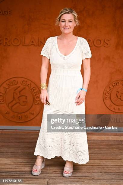 Anne-Elisabeth Lemoine attends the 2023 French Open at Roland Garros on June 09, 2023 in Paris, France.