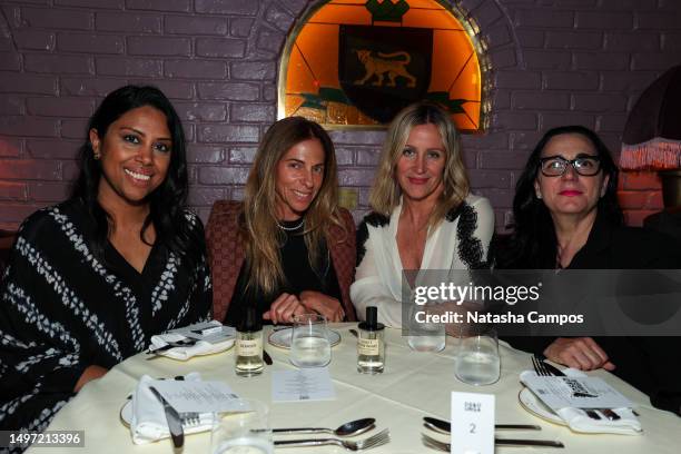 Hema Persad, Carol Ann Blinken, Ali Taekman, Donna DiDonato attend D.S. & Durga Los Angeles Celebratory Dinner at La Dolce Vita on June 08, 2023 in...