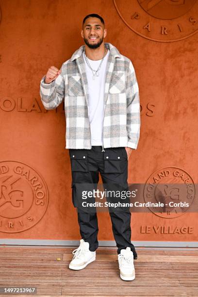 Tony Yoka attends the 2023 French Open at Roland Garros on June 09, 2023 in Paris, France.