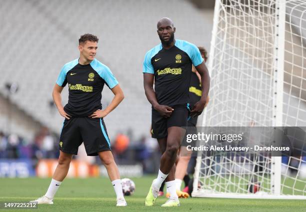 Romelu Lukaku of FC Internazionale during a training session ahead of the UEFA Champions League 2022/23 final on June 09, 2023 in Istanbul, Turkey.