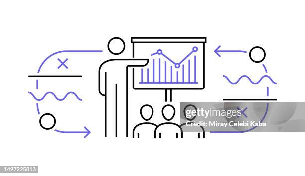 speaker and presentation line icon - question icon editable stock illustrations