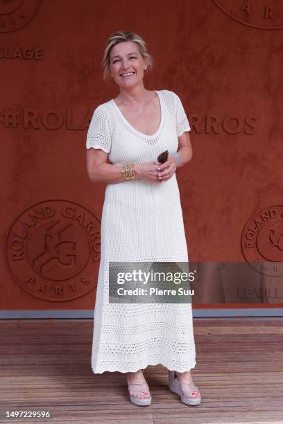 Anne-Elisabeth Lemoine attends the 2023 French Open at Roland Garros on June 08, 2023 in Paris, France.