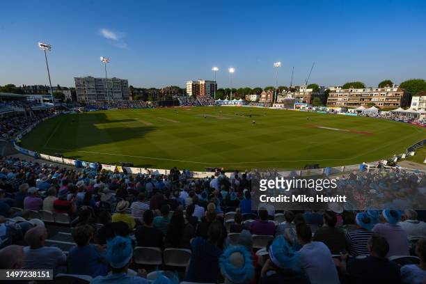 General view during the Vitality Blast T20 match between Sussex Sharks v Surrey CCC at The 1st Central County Ground on June 09, 2023 in Hove,...