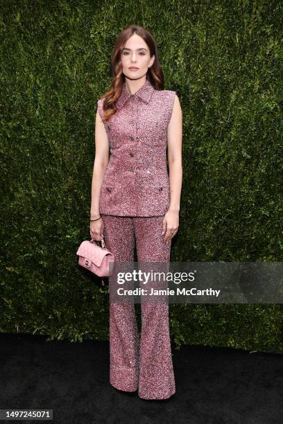 Zoey Deutch, wearing CHANEL, attends the CHANEL Tribeca Festival Women's Lunch to celebrate the "Through Her Lens" Program at Odeon on June 09, 2023...