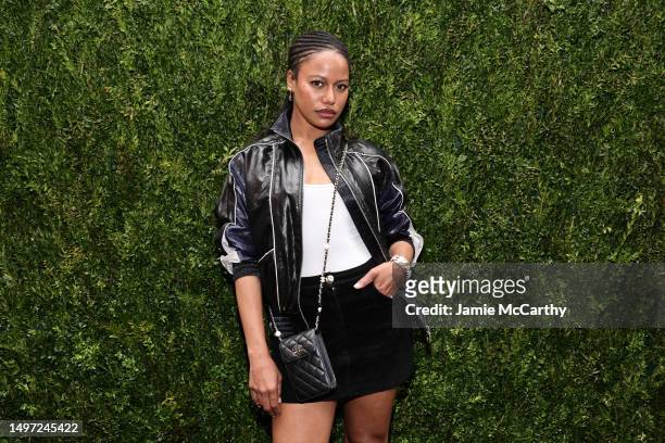 Taylour Paige, wearing CHANEL, attends the CHANEL Tribeca Festival Women's Lunch to celebrate the "Through Her Lens" Program at Odeon on June 09,...