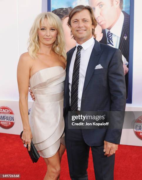 Actress Katherine LaNasa and actor Grant Show arrive at the Los Angeles Premiere "The Campaign" at Grauman's Chinese Theatre on August 2, 2012 in...