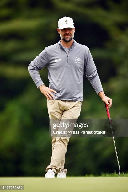 Ryan Moore of the United States waits to putt on the 6th hole during the second round of the RBC Canadian Open at Oakdale Golf & Country Club on June...