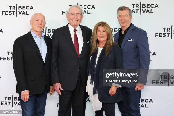Frank Marshal, Dan Rather, Jenifer Westphal and Jeff Hasler attend the "Rather" premiere during the 2023 Tribeca Festival at SVA Theatre on June 09,...