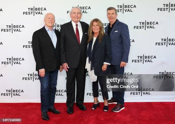 Frank Marshal, Dan Rather, Jenifer Westphal and Jeff Hasler attend the "Rather" premiere during the 2023 Tribeca Festival at SVA Theatre on June 09,...