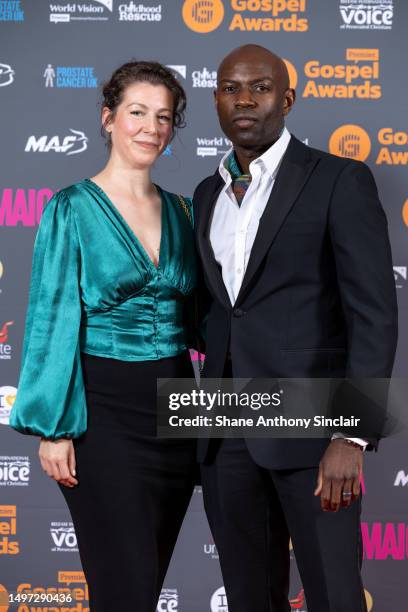 Emma Gyasi and David Gyasi attend the Premier Gospel Awards 2023 at Cadogan Hall on June 09, 2023 in London, England.