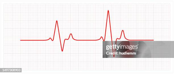 ekg und herz vektormuster (health-konzept) - listening to heartbeat stock-grafiken, -clipart, -cartoons und -symbole