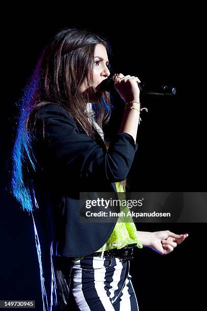 Actress/singer Victoria Justice performs at the Orange County Fair on August 2, 2012 in Orange, California.