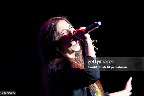 Actress/singer Victoria Justice performs at the Orange County Fair on August 2, 2012 in Orange, California.