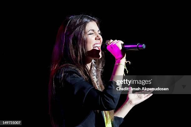 Actress/singer Victoria Justice performs at the Orange County Fair on August 2, 2012 in Orange, California.