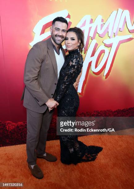 Jesse Metcalfe and Eva Longoria attend the special screening of Searchlight Pictures' "Flamin' Hot" at Hollywood Post 43 - American Legion on June...