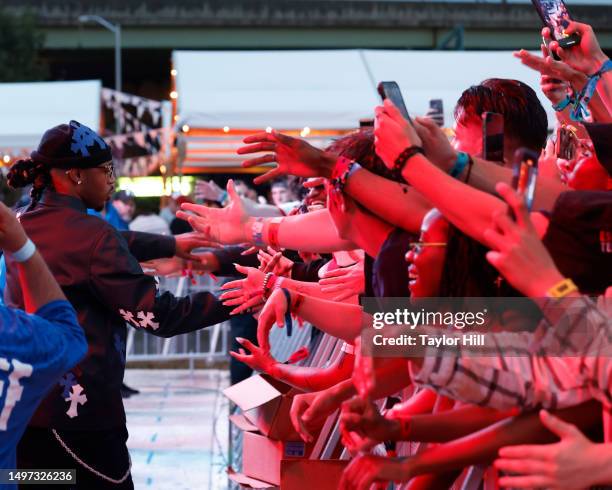 Metro Boomin greets fans during the 2023 Governors Ball Music Festival at Flushing Meadows Corona Park on June 09, 2023 in New York City.