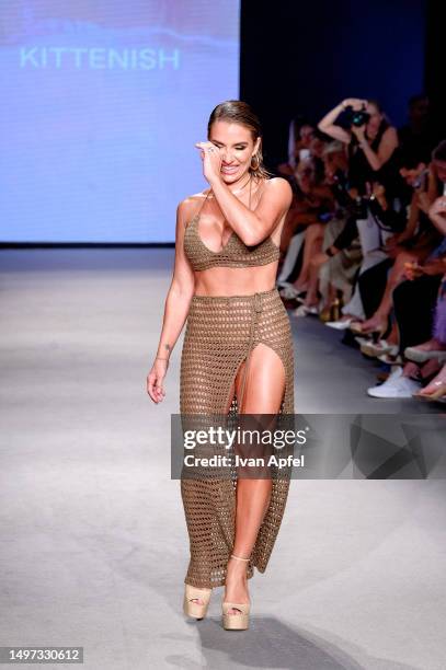 Jessie James Decker walks the runway during the Kittenish Swim by Jessie James Decker runway show at The Paraiso Tent on June 09, 2023 in Miami...