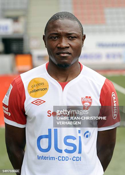 French League 1 Nancy's Cameroonian forward Paul Alo'o Efoulou poses during the presentation of the new team for the 2012-2013 season, on August 2,...