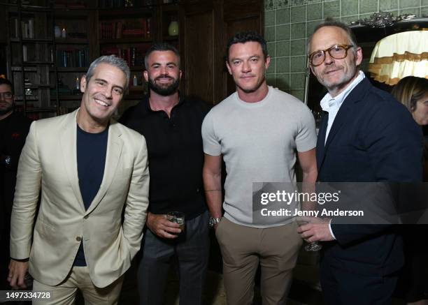 Andy Cohen, Fran Tomas, Luke Evans and John Benjamin Hickey attend the CAA New York Party at Maxwell Social on June 09, 2023 in New York City.