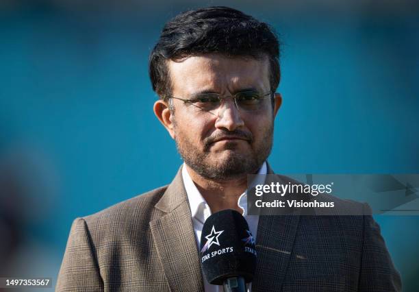 Former India captain Sourav Ganguly during day one of the ICC World Test Championship Final between Australia and India at The Oval on June 07, 2023...