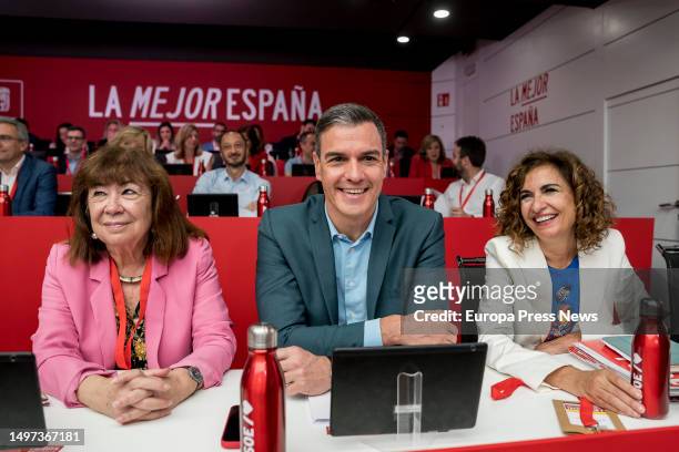The Secretary General of the PSOE and President of the Government, Pedro Sanchez, the meeting of the Federal Committee, at the party headquarters, on...