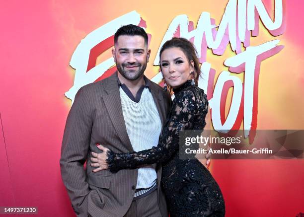 Jesse Metcalfe and Eva Longoria attend the Los Angeles Special Screening of Searchlight Pictures' "Flamin' Hot" at Hollywood Post 43 - American...