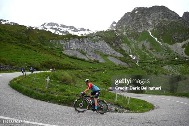 Victor Campenaerts of Belgium and Team Lotto Dstny competes in the breakaway climbing to the Col de la Madeleine during the 75th Criterium du...