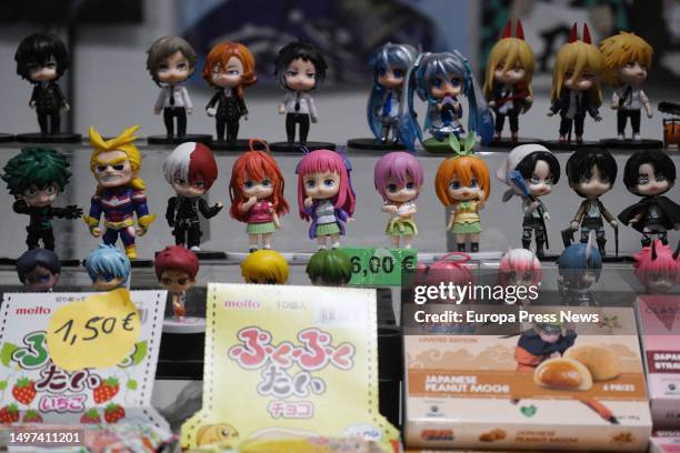 Dolls exhibited in a stand at the VII edition of 'Madrid Otaku', at the Pabellon de Cristal de la Casa de Campo, on 10 June, 2023 in Madrid, Spain....