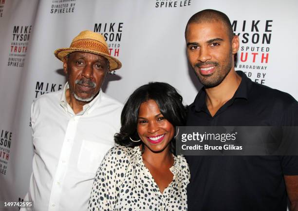 Doughtry "Doc" Long, Nia Long and Ime Udoka attend the Broadway opening night for "Mike Tyson: Undisputed Truth" at the Longacre Theatre on August 2,...